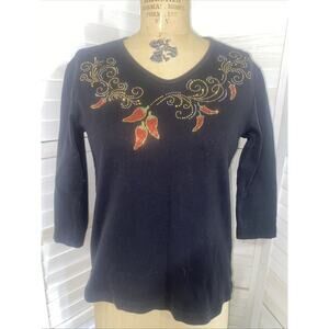 Cactus Bay Apparel Top Size Medium Holidays Beads Rhinestones Chile USA